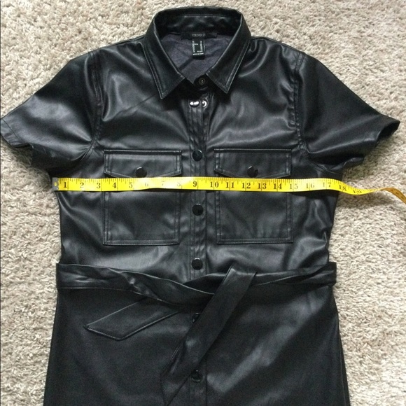 Faux Leather Button Down Dress - Picture 10 of 16